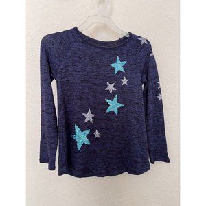 Sonoma Girl's Navy Long Sleeve Glitter Sparkle Lightweight Sweater
